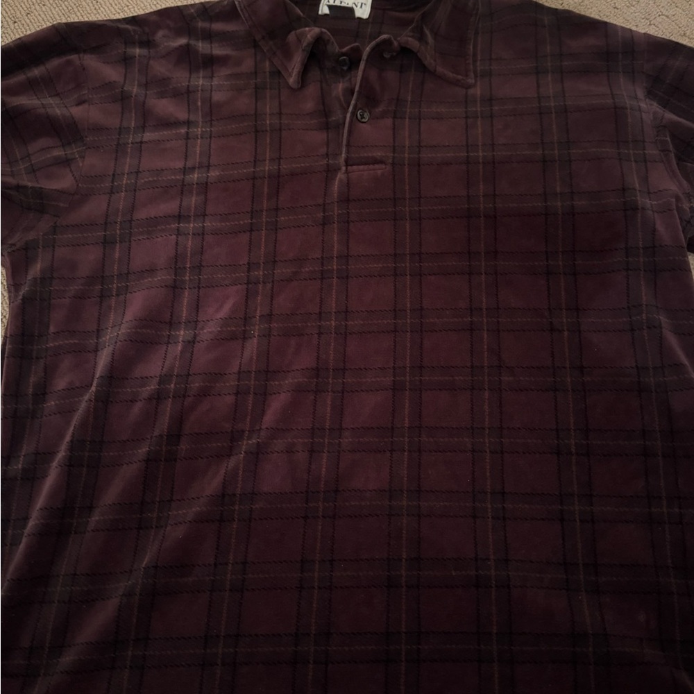 Alfani Men's Dark Plaid Polo Shirt